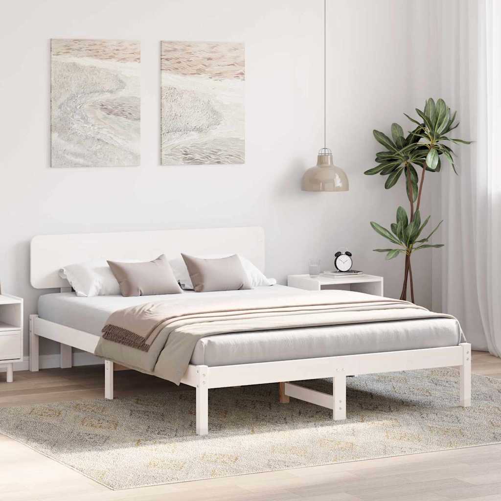 Cadre de lit avec tête de lit Blanc 160 x 200 cm - XIOS