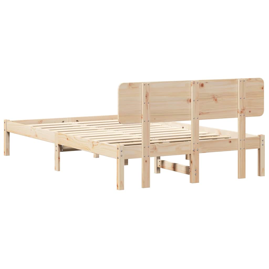 Cadre de lit avec tête de lit Naturel 140 x 190 cm - XIOS