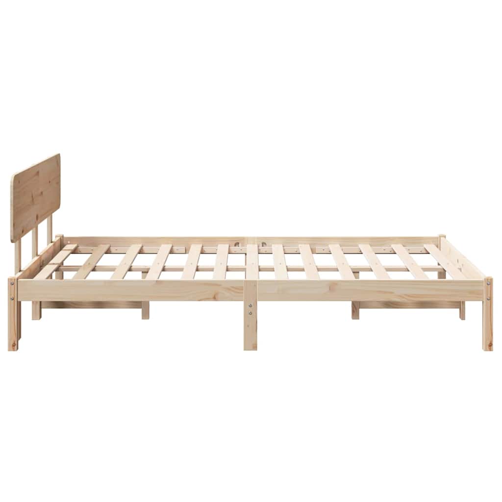 Cadre de lit avec tête de lit Naturel 140 x 190 cm - XIOS