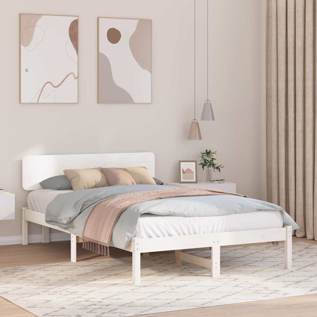 Cadre de lit avec tête de lit Blanc 120 x 190 cm - XIOS