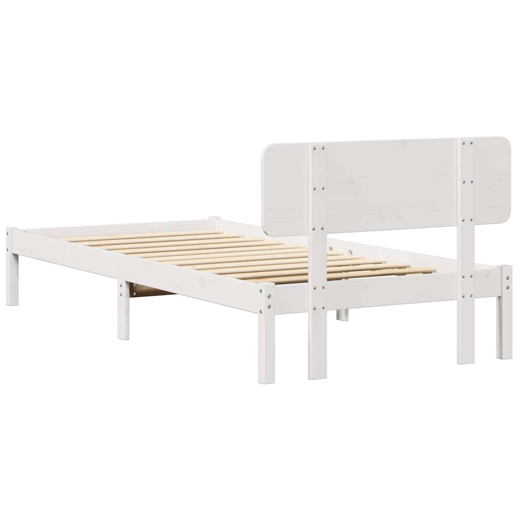 Cadre de lit avec tête de lit Blanc 100 x 200 cm - XIOS