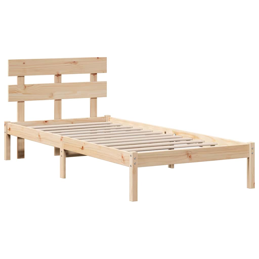 Cadre de lit Marron 80 x 200 cm Bois de pin massif - XIOS
