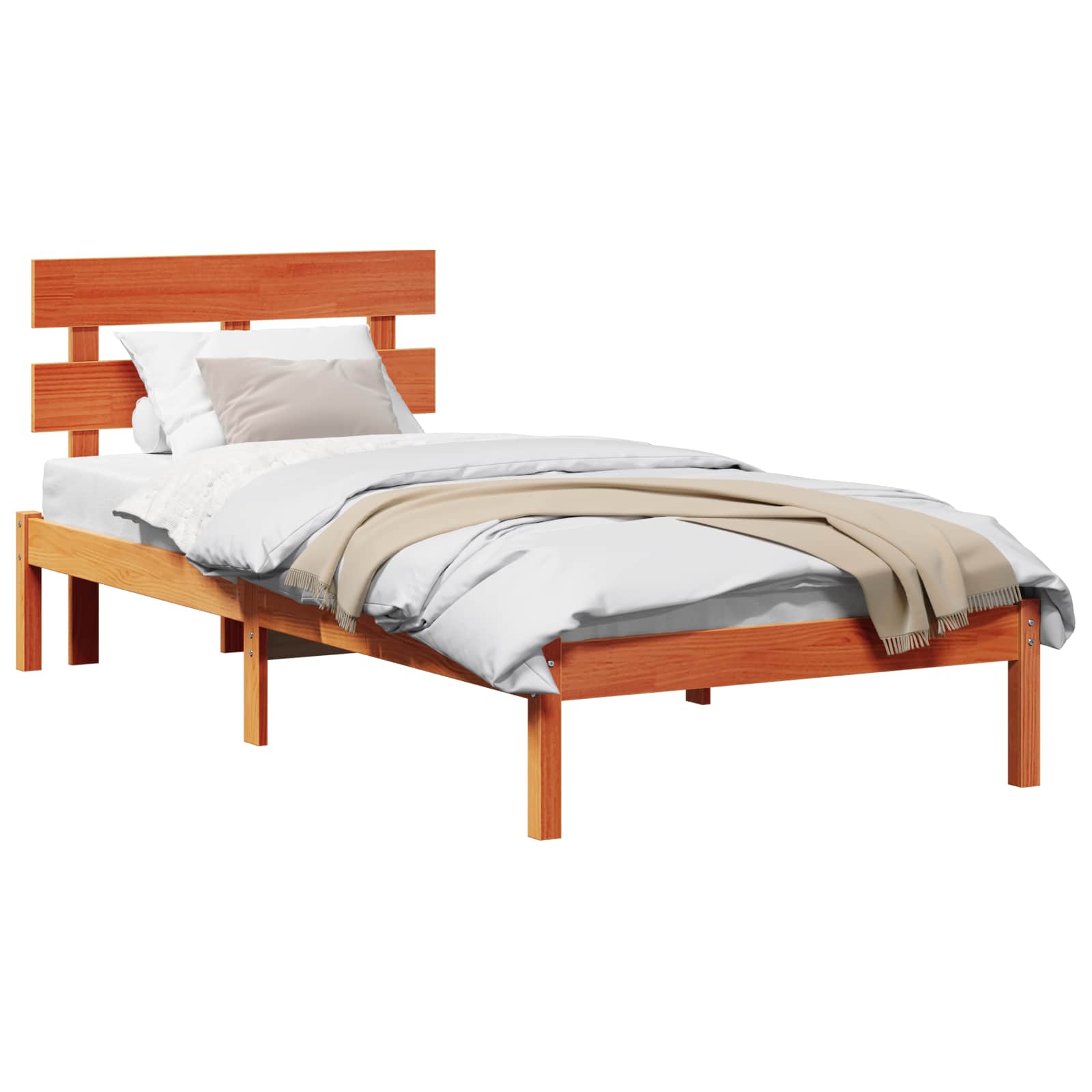 Cadre de lit Marron 90 x 200 cm Bois de pin massif - XIOS