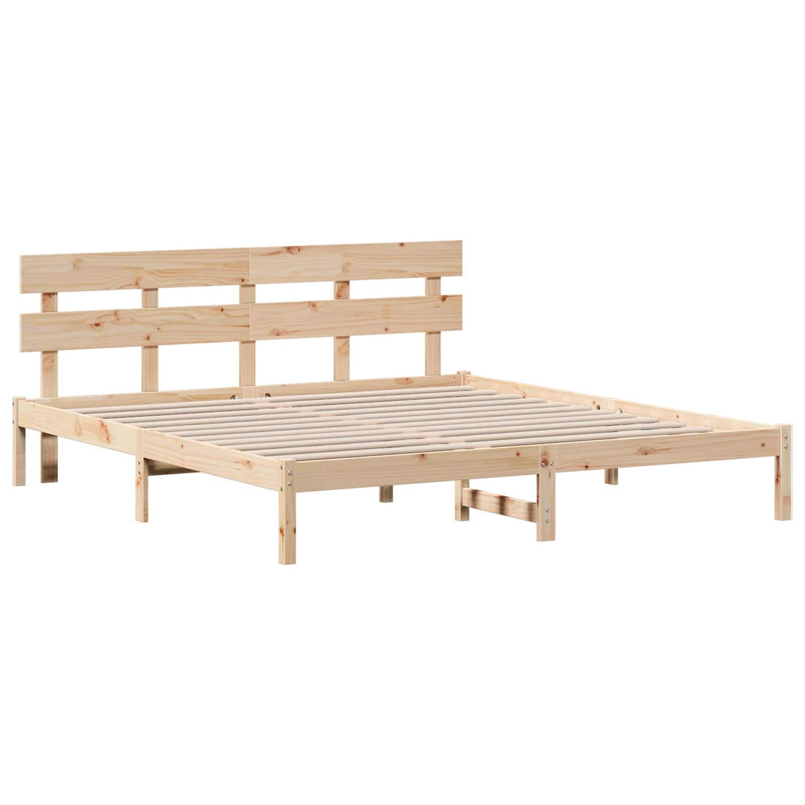Cadre de lit Marron 200 x 200 cm Bois de pin massif - XIOS