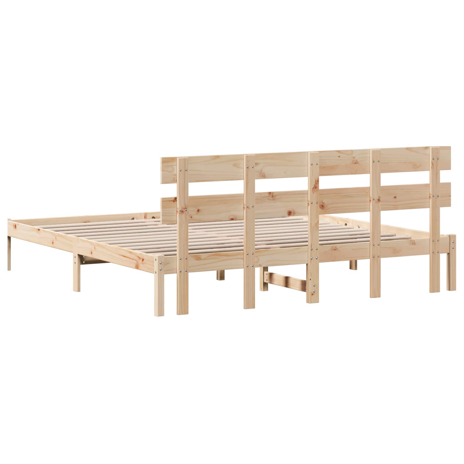 Cadre de lit Marron 200 x 200 cm Bois de pin massif - XIOS