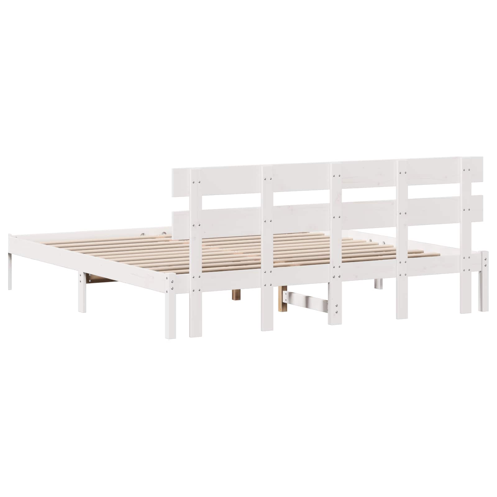 Cadre de lit Blanc 200 x 200 cm Bois de pin massif - XIOS