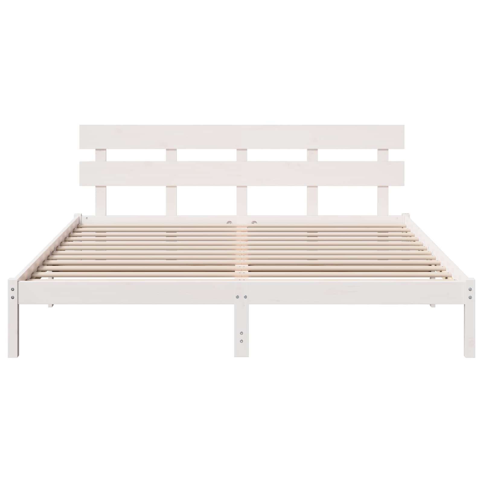 Cadre de lit Blanc 200 x 200 cm Bois de pin massif - XIOS