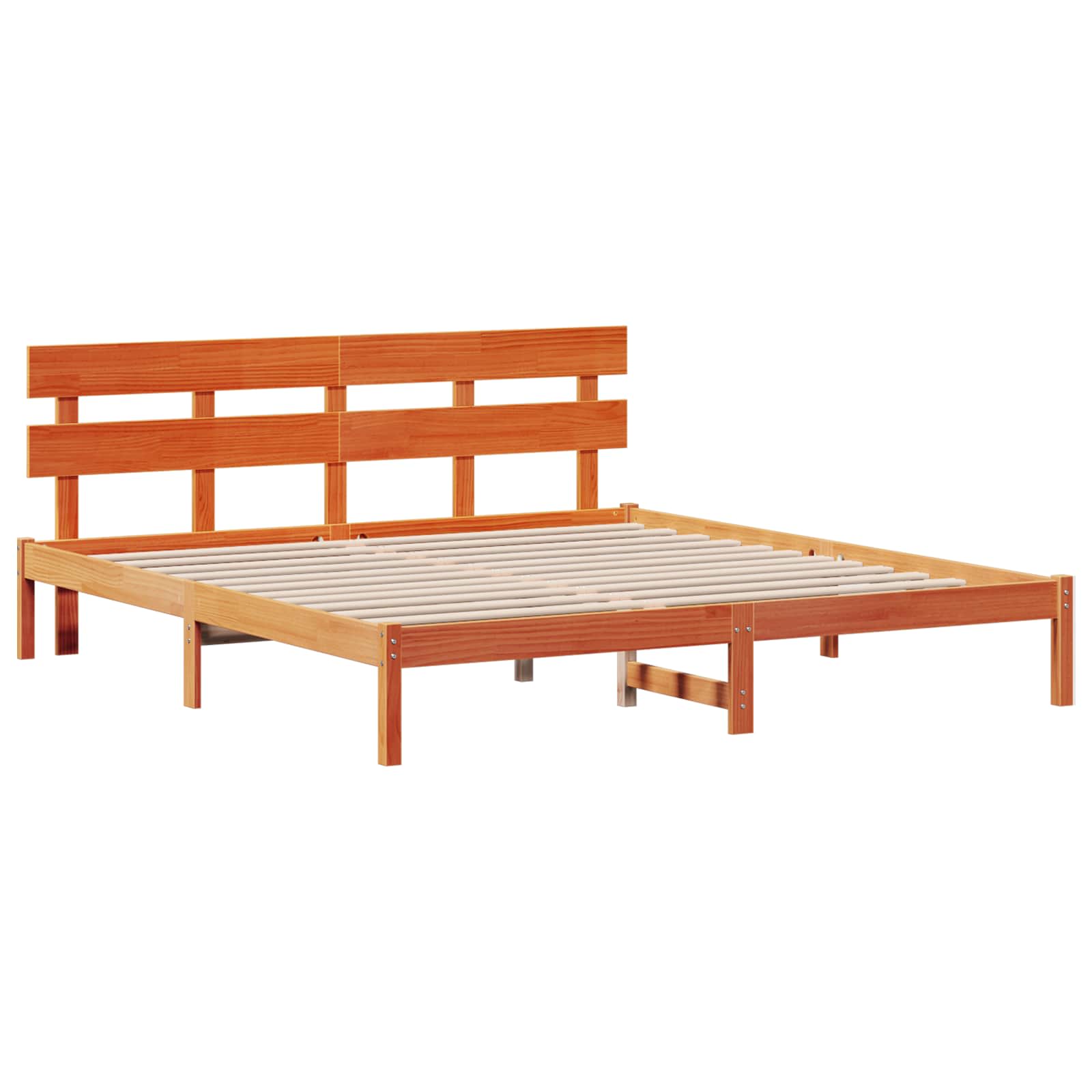 Cadre de lit Marron 200 x 200 cm Bois de pin massif - XIOS
