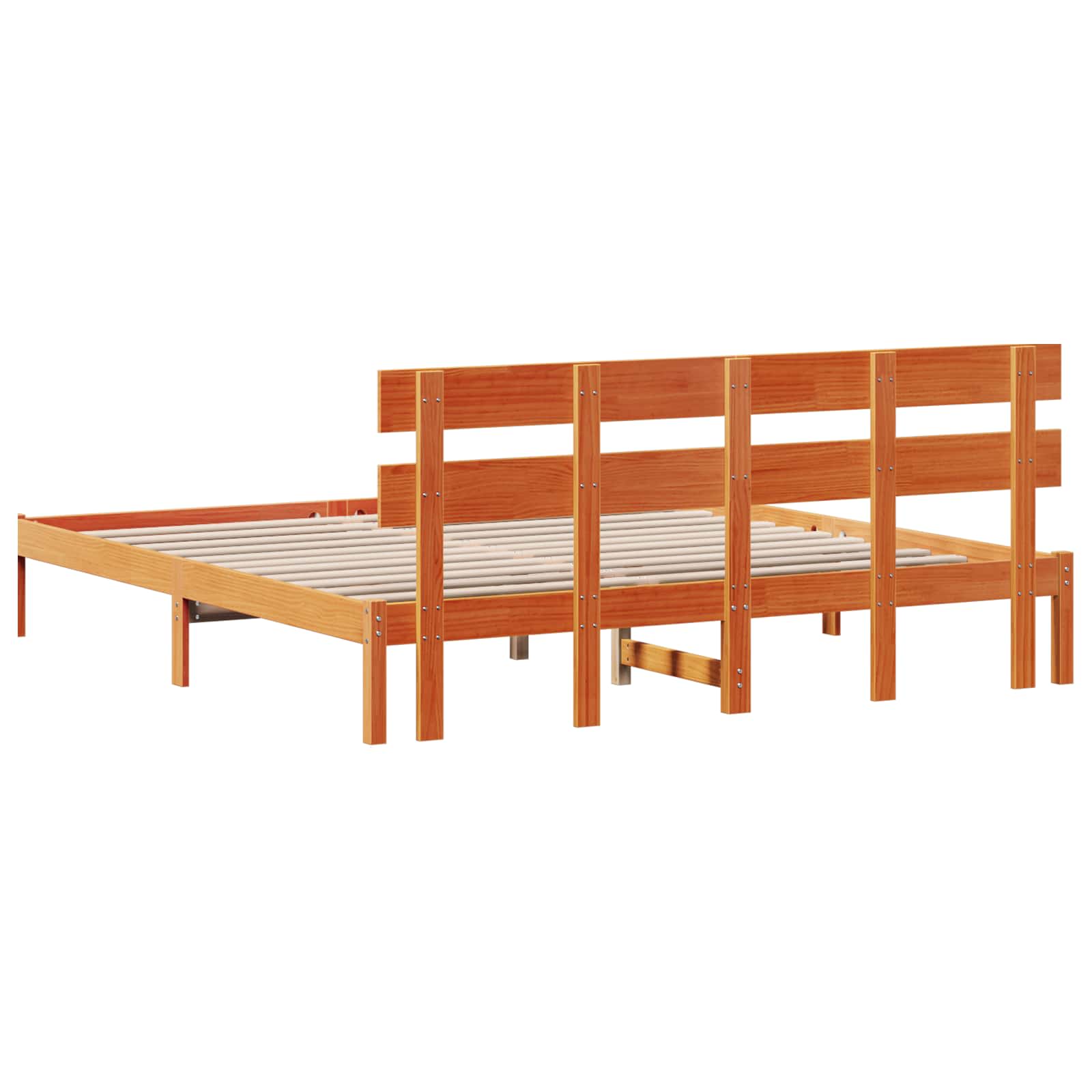 Cadre de lit Marron 200 x 200 cm Bois de pin massif - XIOS