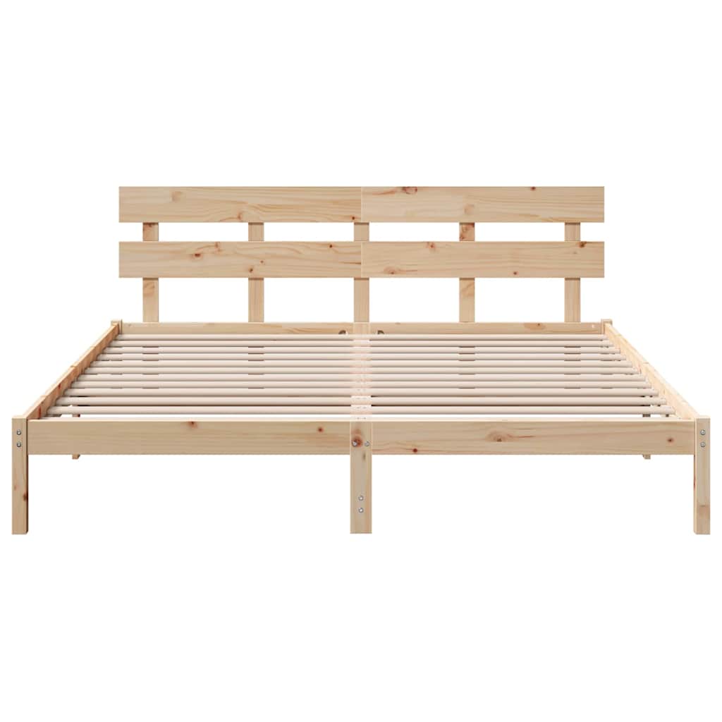 Cadre de lit Marron 180 x 200 cm Bois de pin massif - XIOS