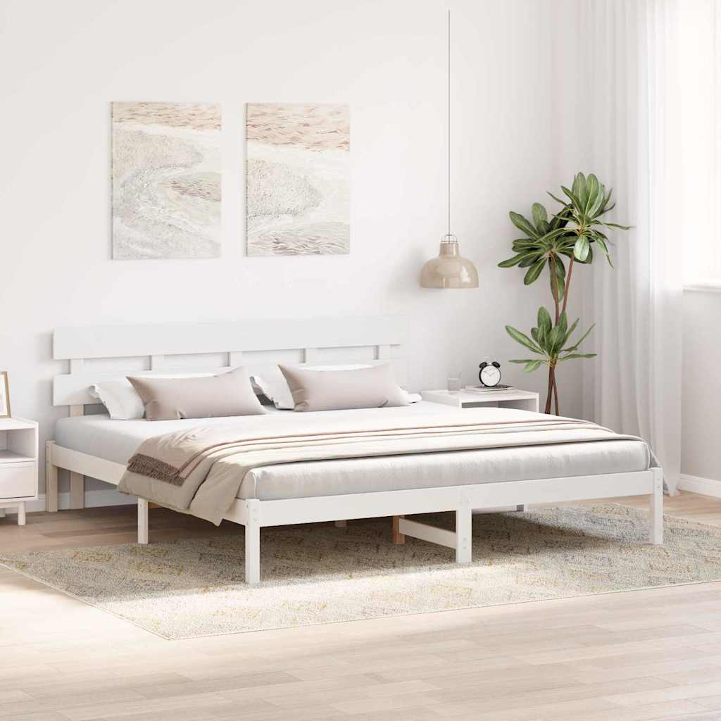 Cadre de lit Blanc 180 x 200 cm Bois de pin massif - XIOS