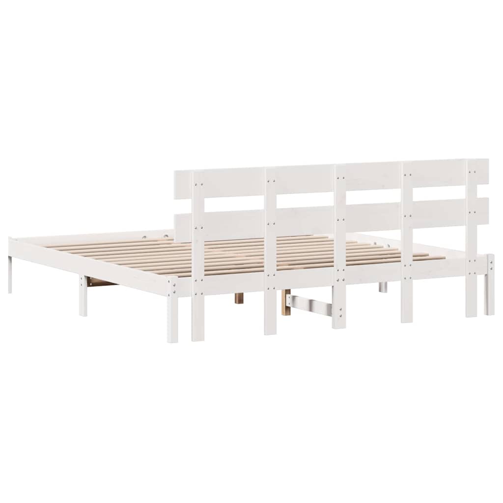 Cadre de lit Blanc 180 x 200 cm Bois de pin massif - XIOS