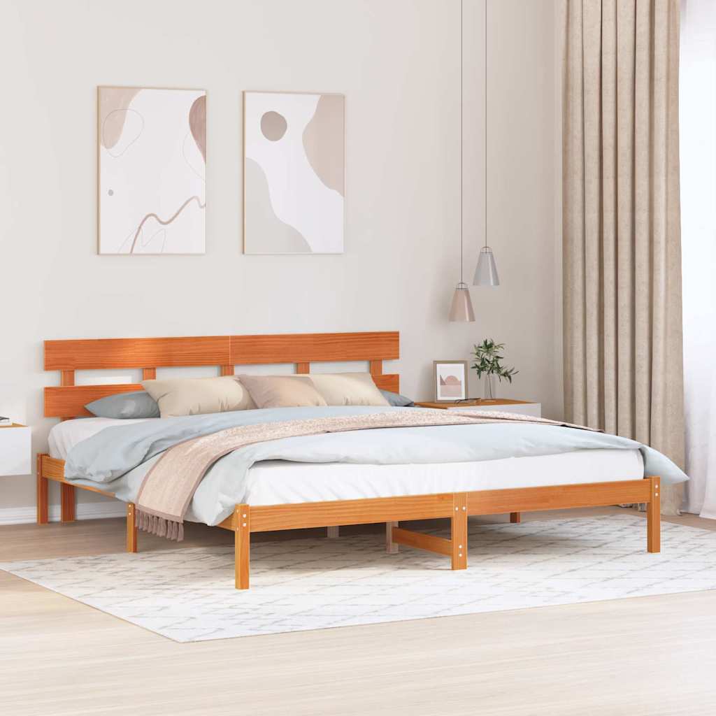 Cadre de lit Marron 180 x 200 cm Bois de pin massif - XIOS
