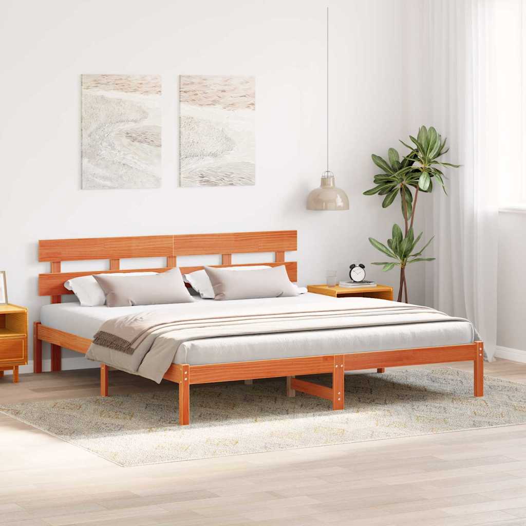 Cadre de lit Marron 180 x 200 cm Bois de pin massif - XIOS