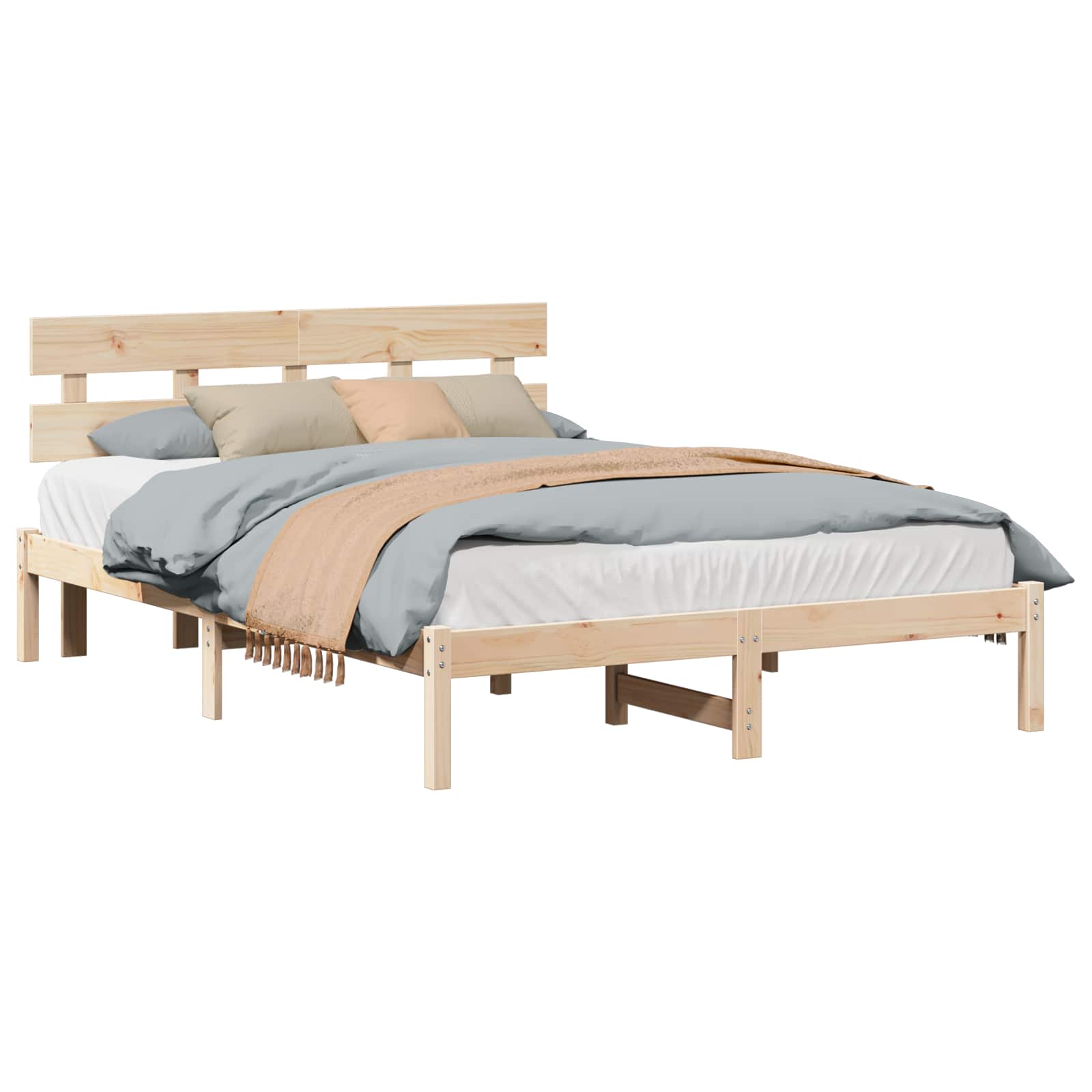 Cadre de lit Marron 160 x 200 cm Bois de pin massif - XIOS