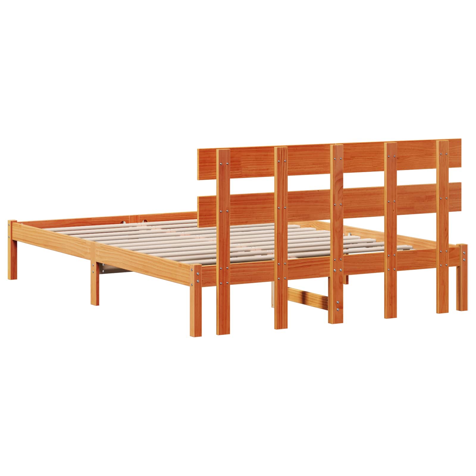 Cadre de lit Marron 150 x 200 cm Bois de pin massif - XIOS