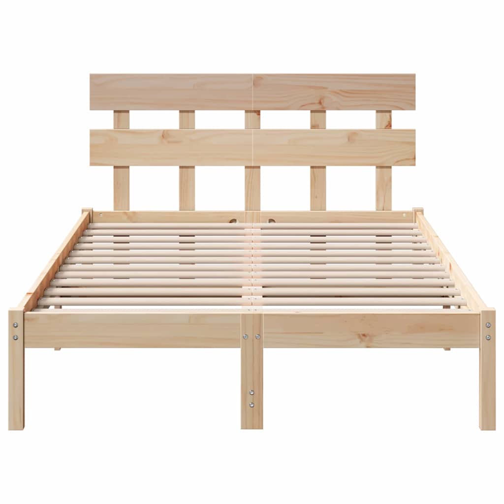 Cadre de lit Marron 140 x 190 cm Bois de pin massif - XIOS