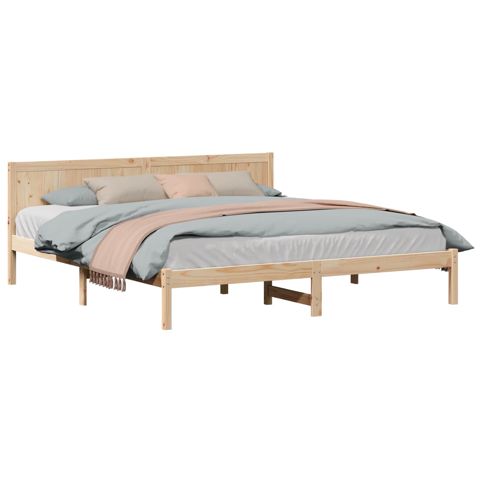 Cadre de lit Marron 200 x 200 cm Bois de pin massif - XIOS