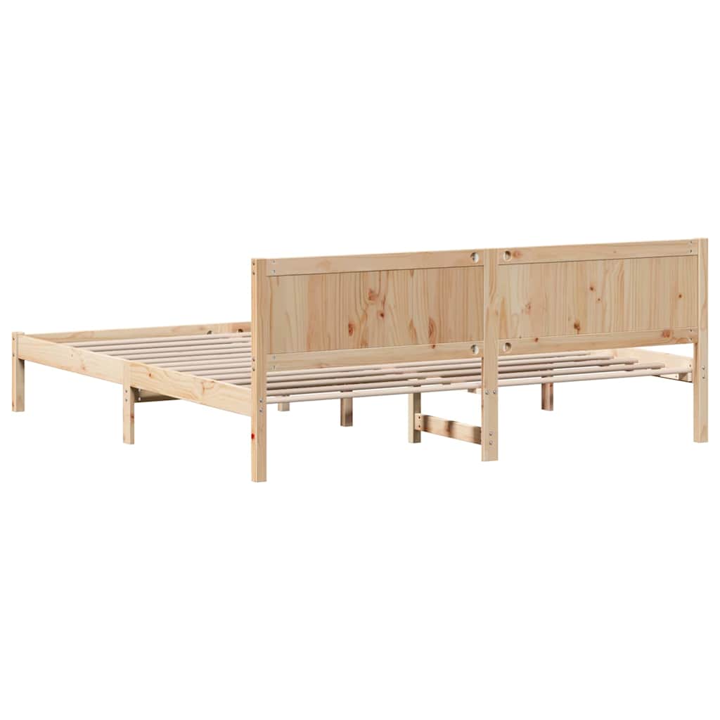 Cadre de lit Marron 200 x 200 cm Bois de pin massif - XIOS