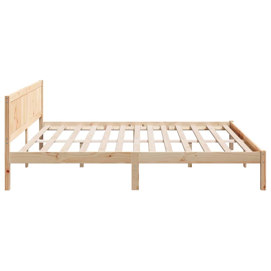 Cadre de lit Marron 200 x 200 cm Bois de pin massif - XIOS