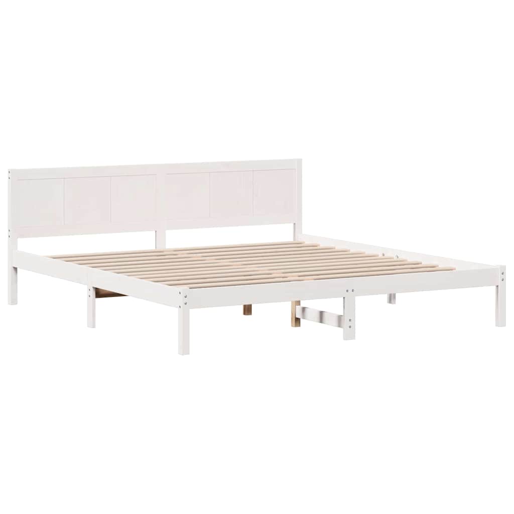 Cadre de lit Blanc 200 x 200 cm Bois de pin massif - XIOS