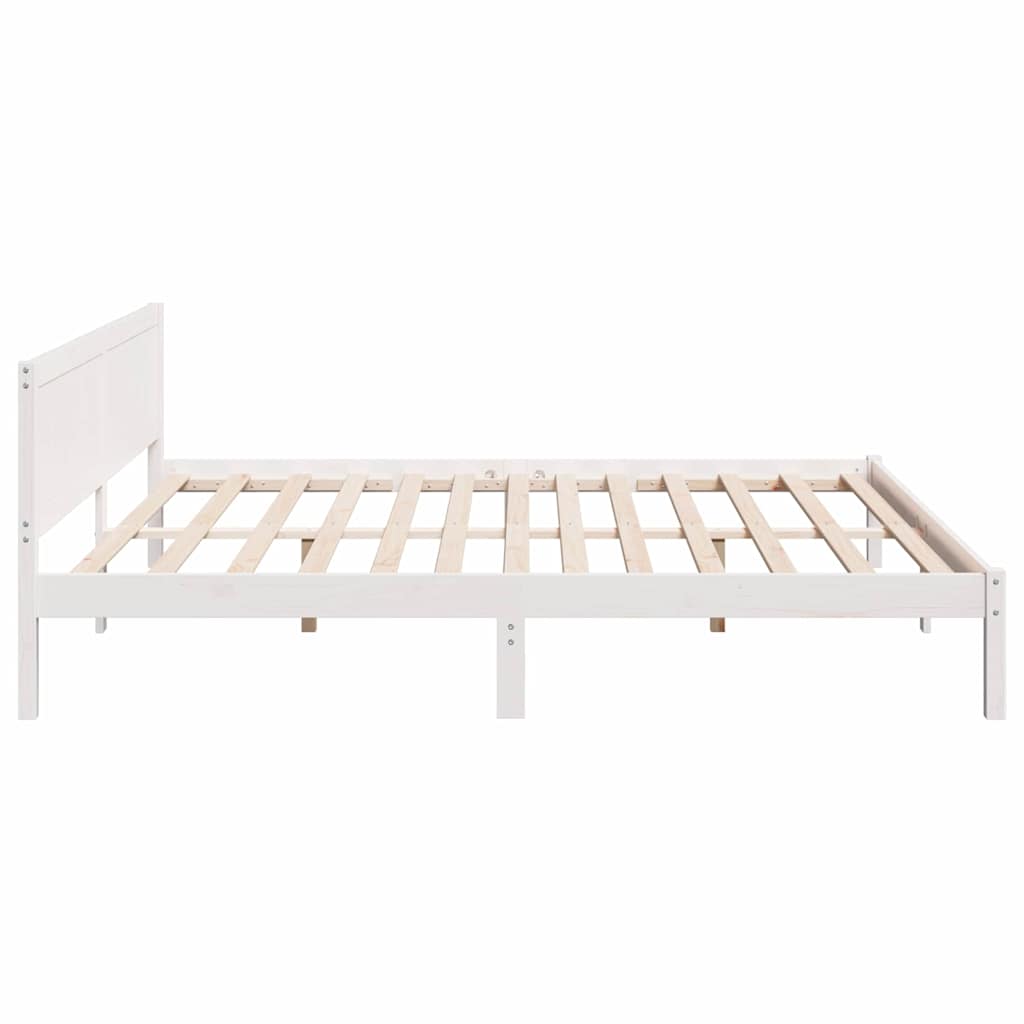 Cadre de lit Blanc 200 x 200 cm Bois de pin massif - XIOS