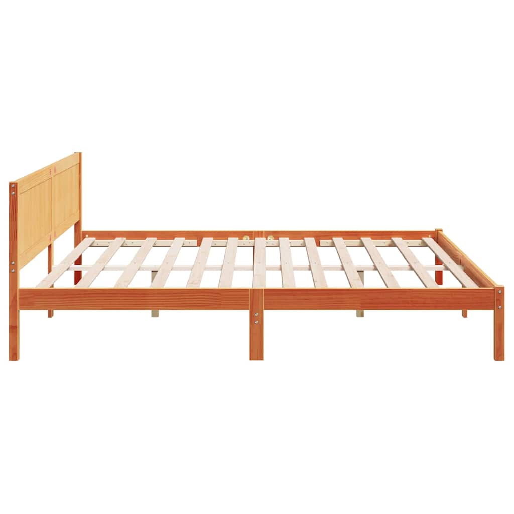 Cadre de lit Marron 200 x 200 cm Bois de pin massif - XIOS