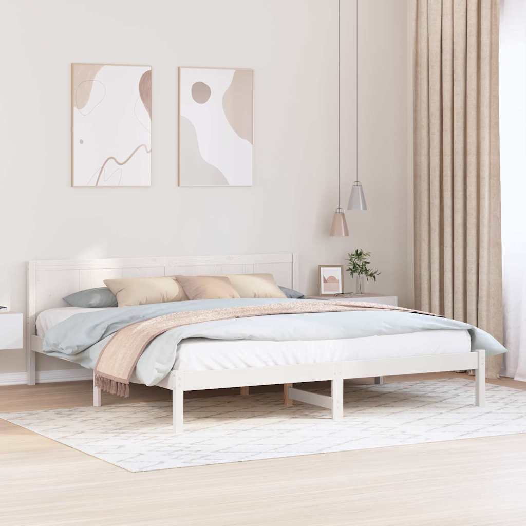 Cadre de lit Blanc 180 x 200 cm Bois de pin massif - XIOS