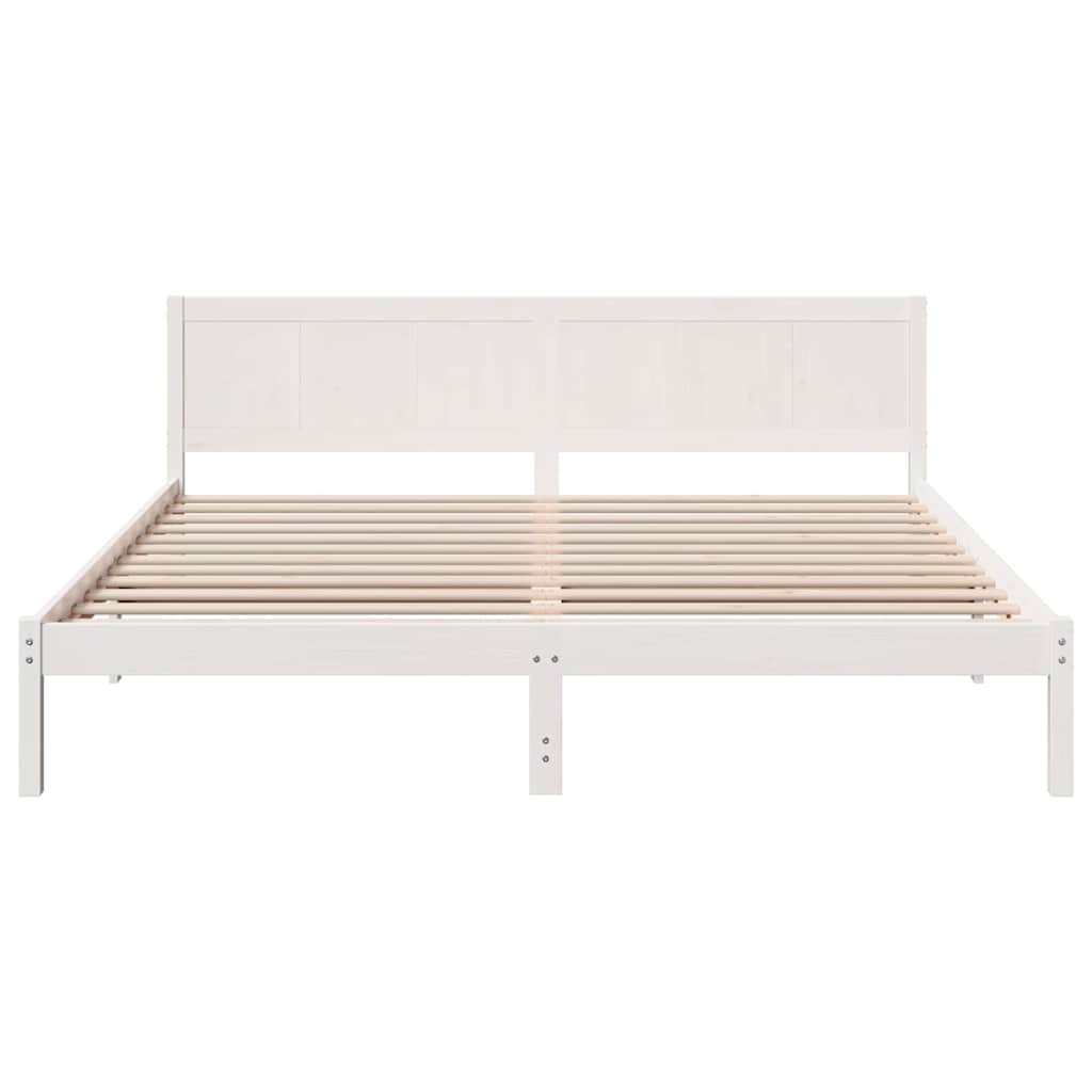 Cadre de lit Blanc 180 x 200 cm Bois de pin massif - XIOS