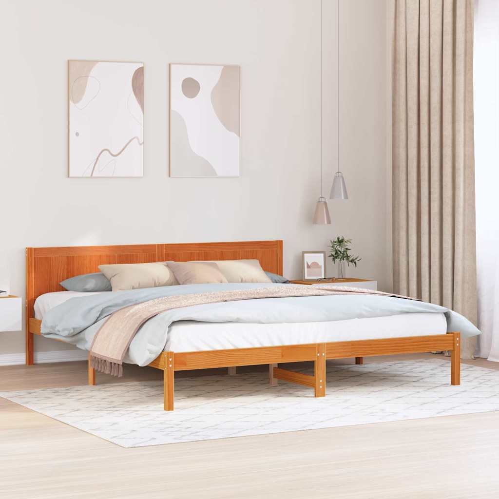 Cadre de lit Marron 180 x 200 cm Bois de pin massif - XIOS