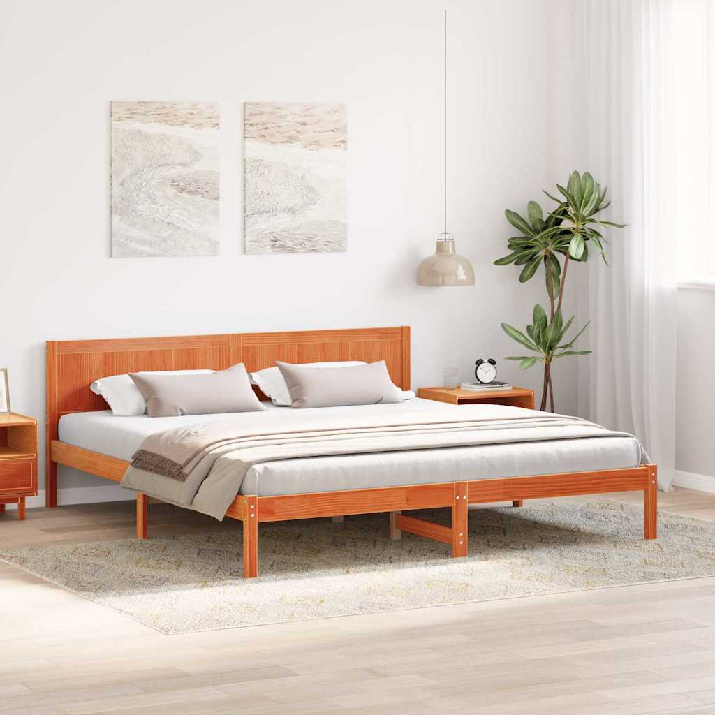 Cadre de lit Marron 180 x 200 cm Bois de pin massif - XIOS
