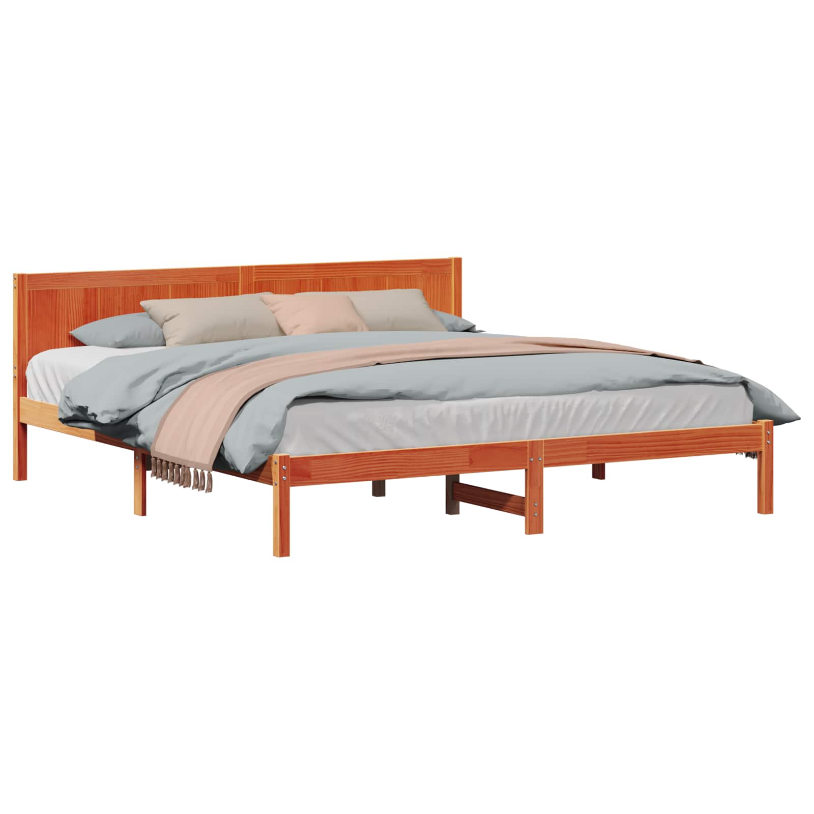 Cadre de lit Marron 180 x 200 cm Bois de pin massif - XIOS