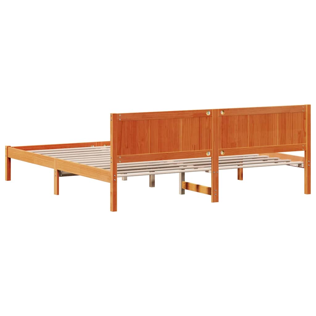 Cadre de lit Marron 180 x 200 cm Bois de pin massif - XIOS