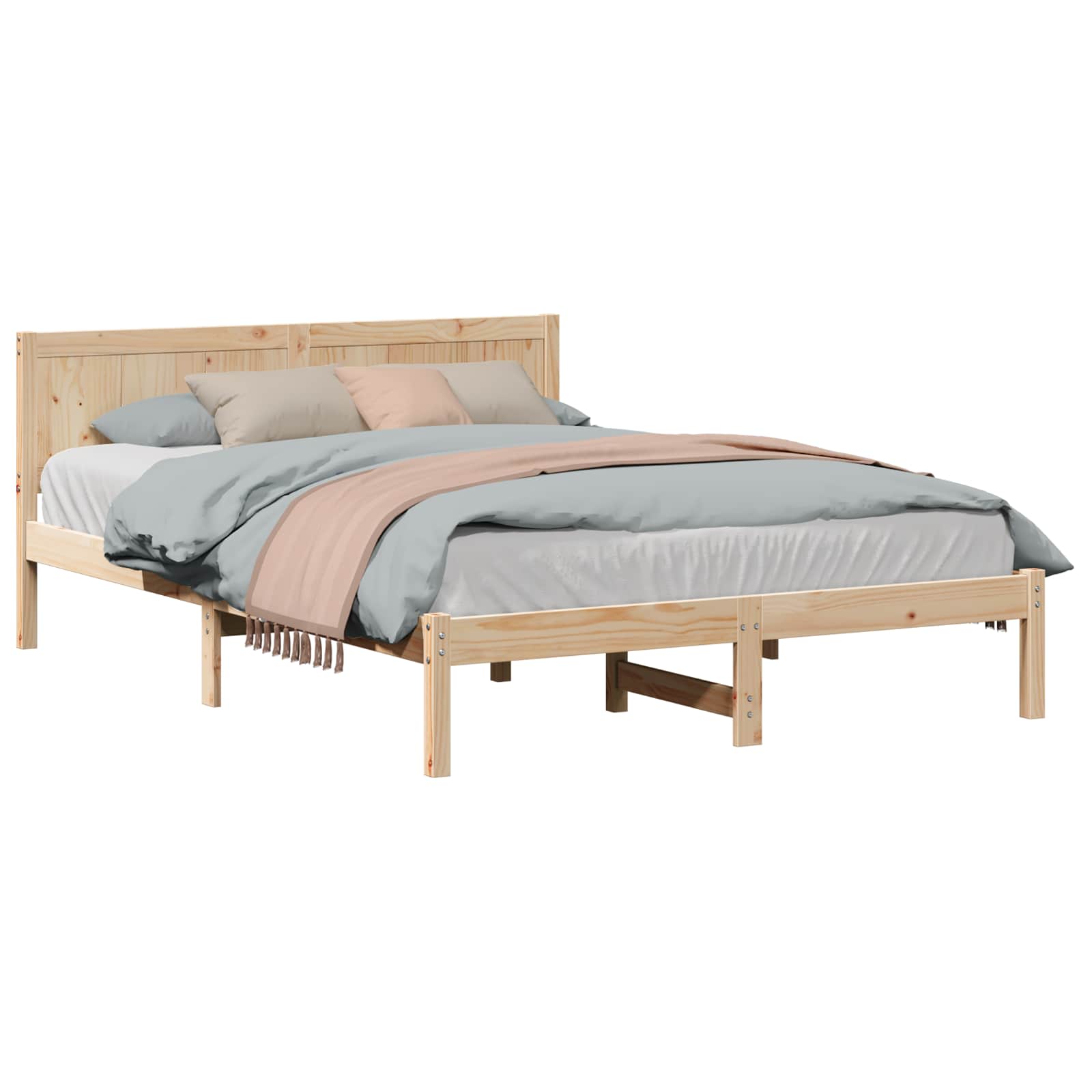 Cadre de lit Marron 160 x 200 cm Bois de pin massif - XIOS