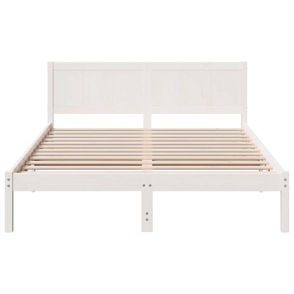 Cadre de lit Blanc 160 x 200 cm Bois de pin massif - XIOS
