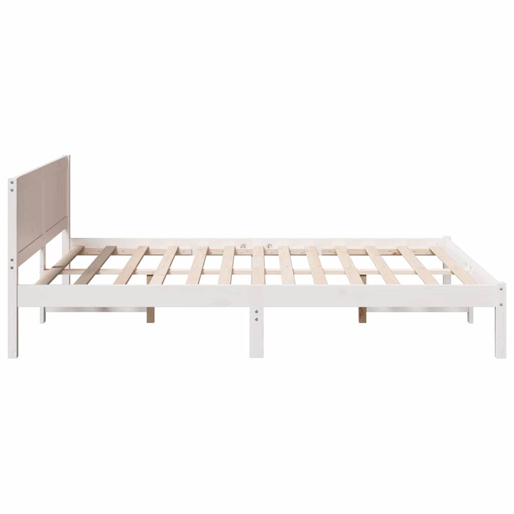 Cadre de lit Blanc 160 x 200 cm Bois de pin massif - XIOS