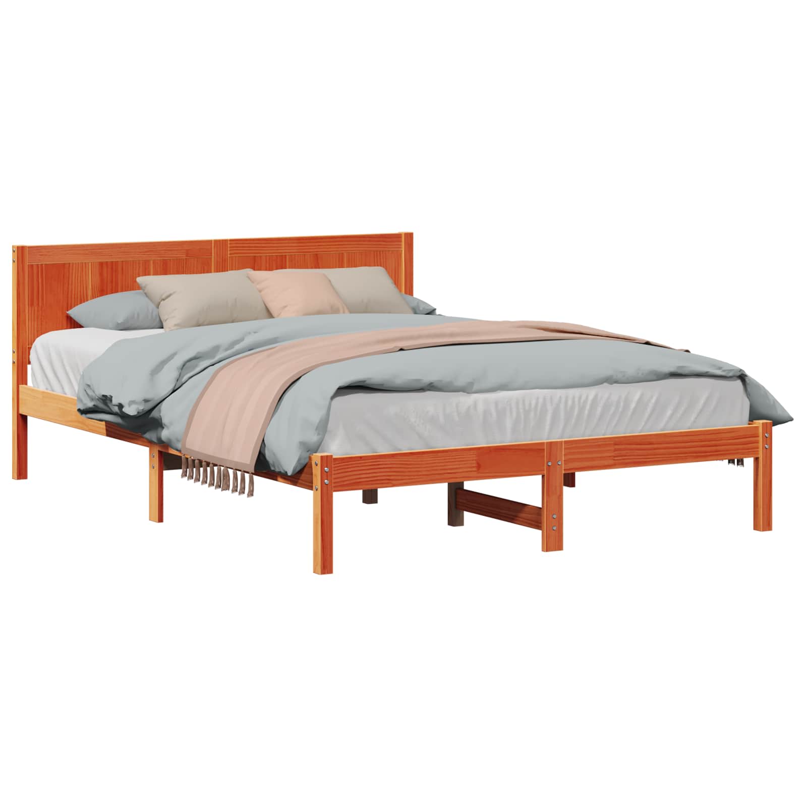 Cadre de lit Marron 160 x 200 cm Bois de pin massif - XIOS