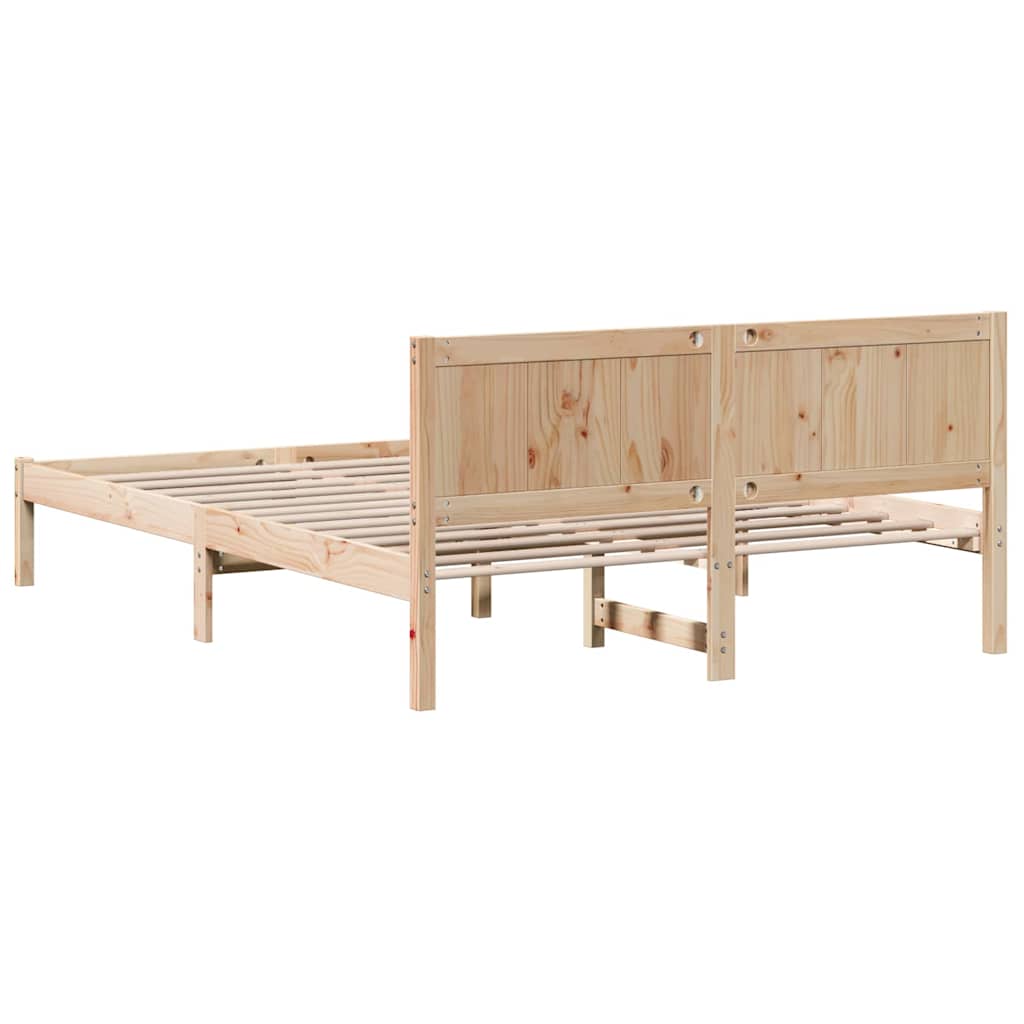 Cadre de lit Marron 150 x 200 cm Bois de pin massif - XIOS