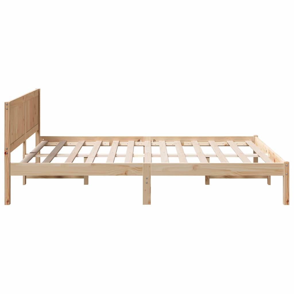 Cadre de lit Marron 150 x 200 cm Bois de pin massif - XIOS