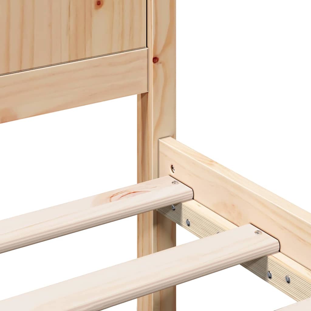 Cadre de lit Marron 140 x 200 cm Bois de pin massif - XIOS