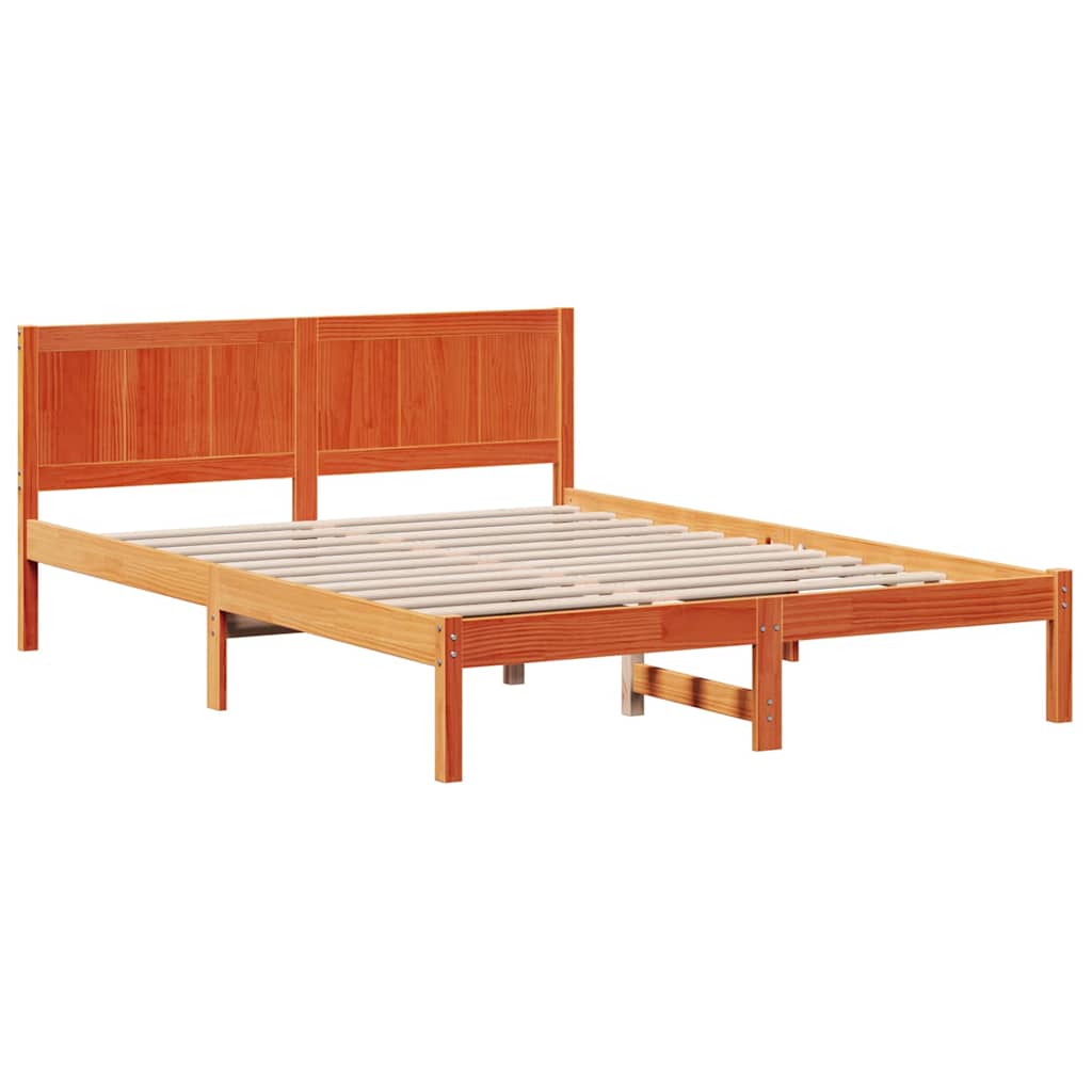 Cadre de lit Marron 140 x 200 cm Bois de pin massif - XIOS