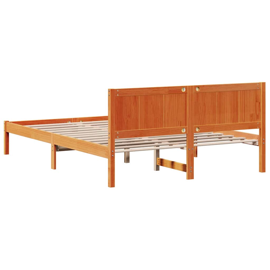 Cadre de lit Marron 140 x 200 cm Bois de pin massif - XIOS