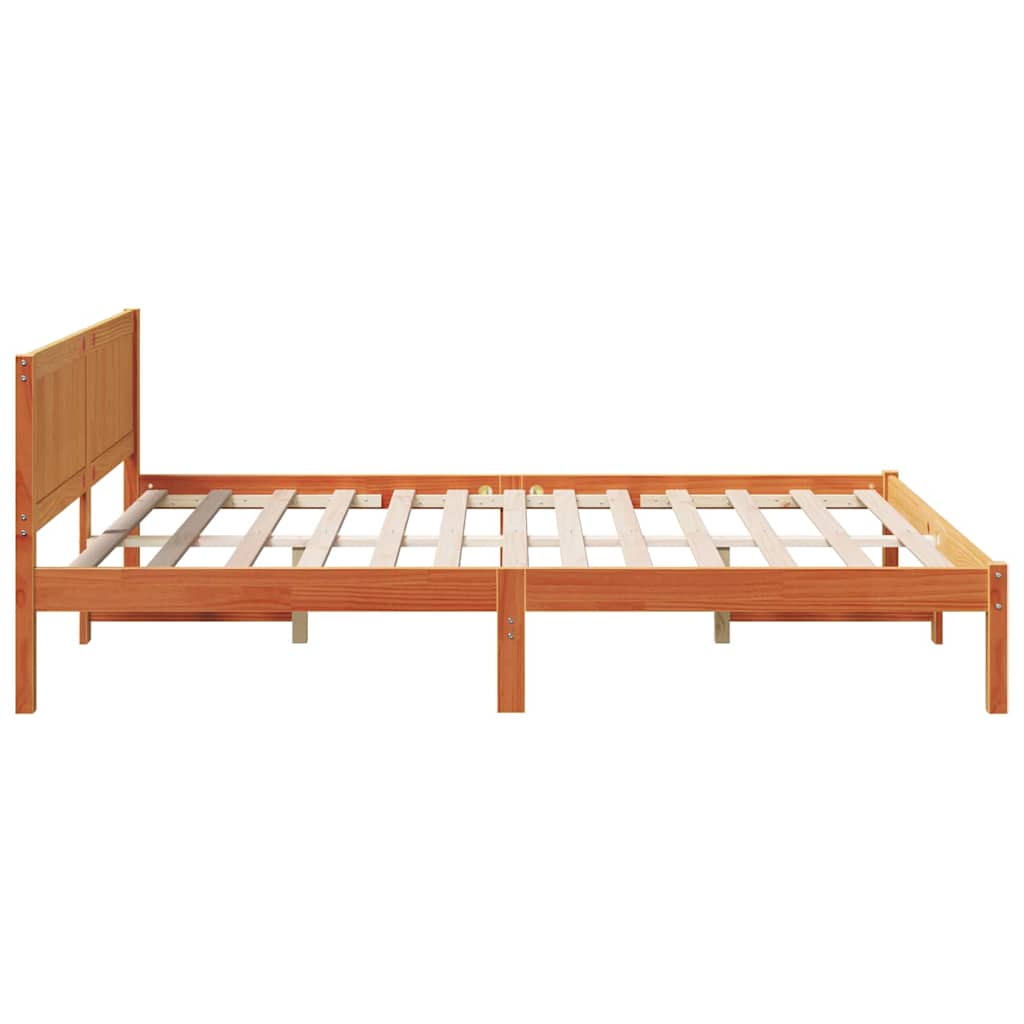 Cadre de lit Marron 140 x 200 cm Bois de pin massif - XIOS