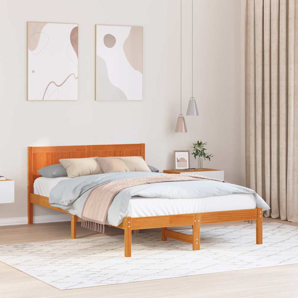 Cadre de lit Marron 120 x 200 cm Bois de pin massif - XIOS