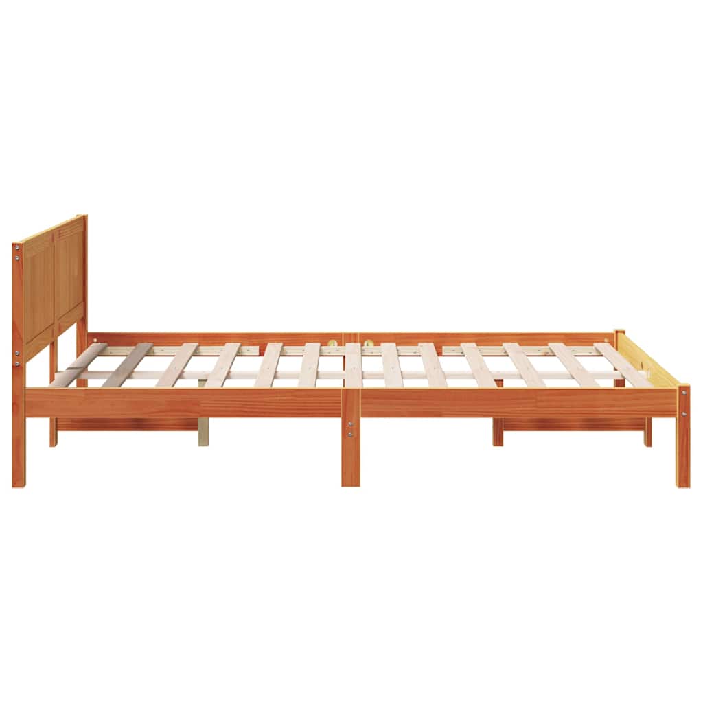 Cadre de lit Marron 120 x 190 cm Bois de pin massif - XIOS