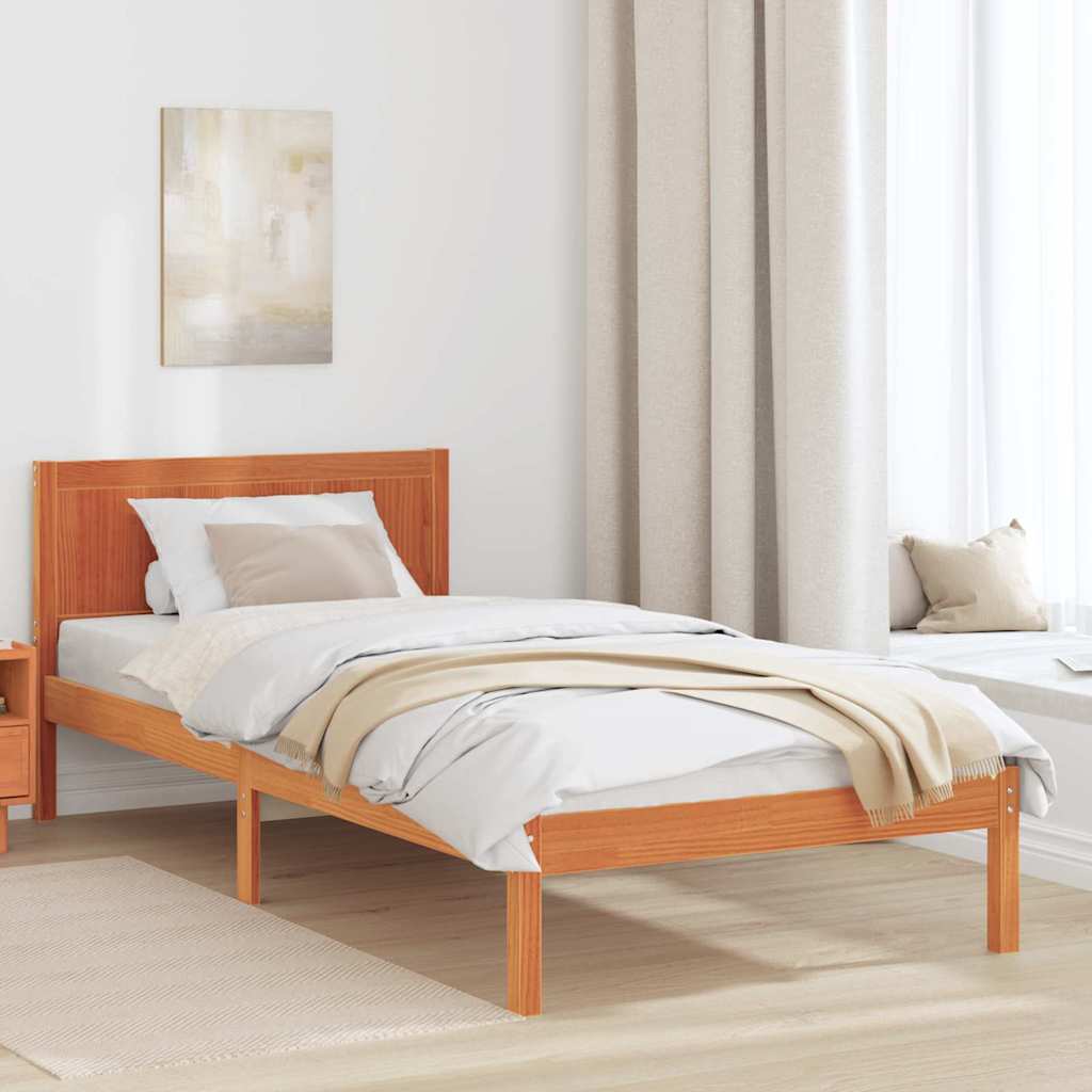 Cadre de lit Marron 80 x 200 cm Bois de pin massif - XIOS