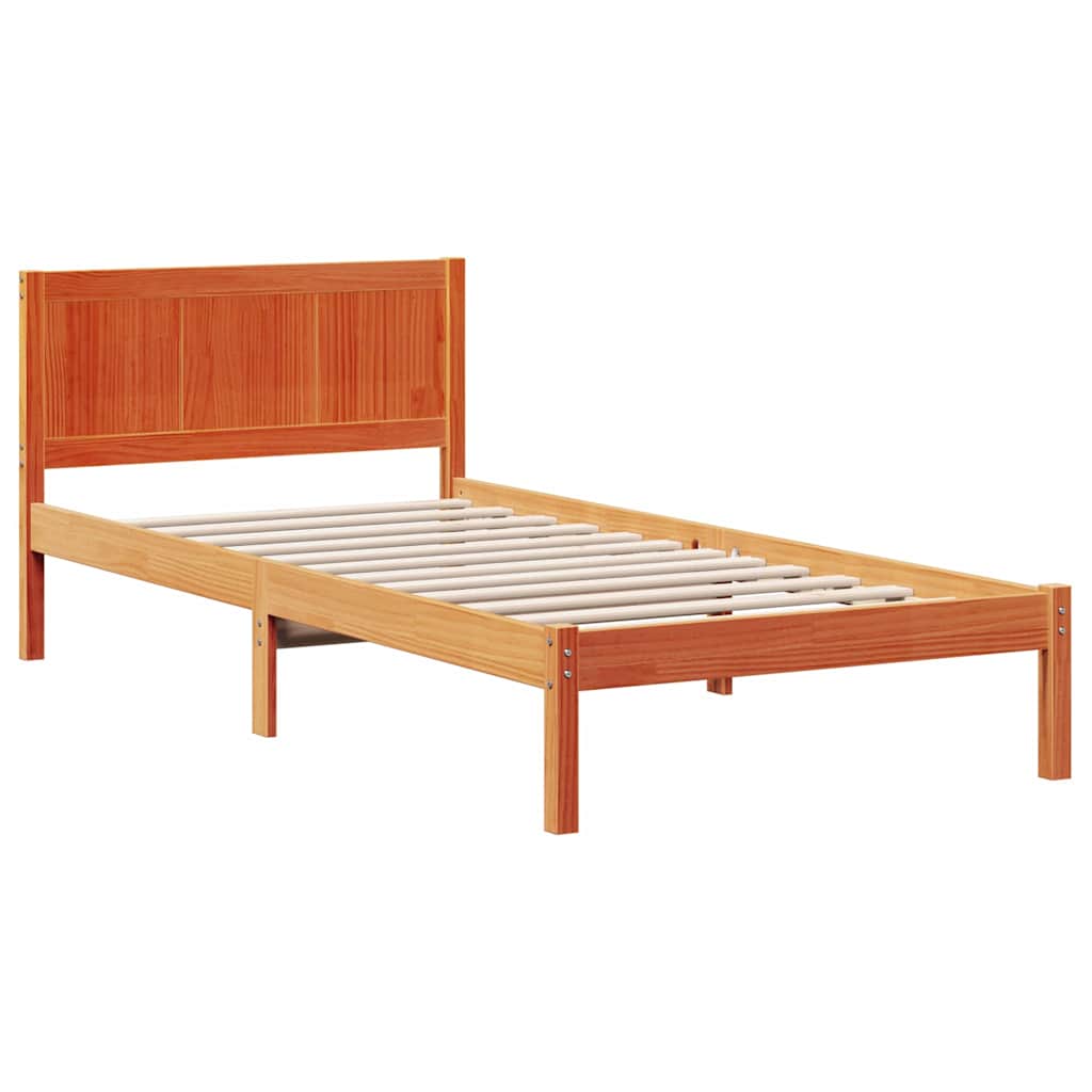 Cadre de lit Marron 80 x 200 cm Bois de pin massif - XIOS