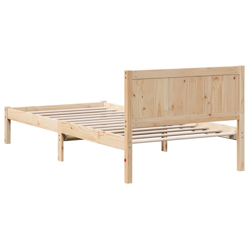Cadre de lit Marron 90 x 200 cm Bois de pin massif - XIOS