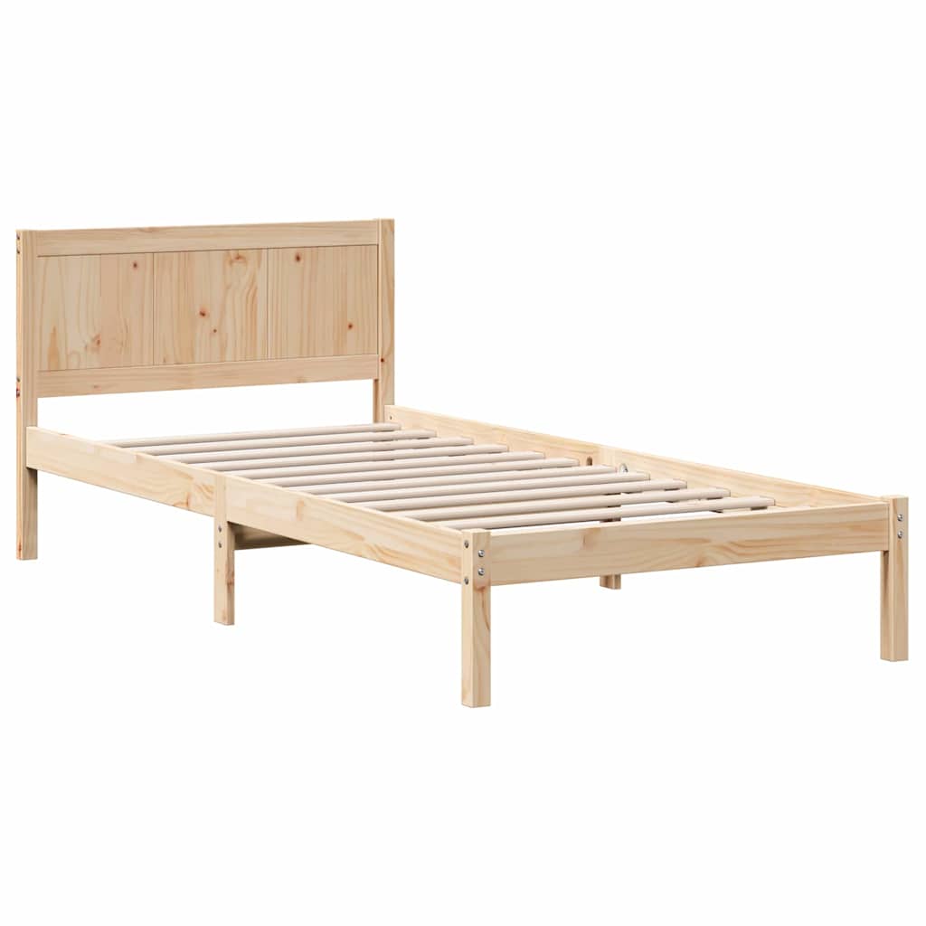 Cadre de lit Marron 90 x 190 cm Bois de pin massif - XIOS