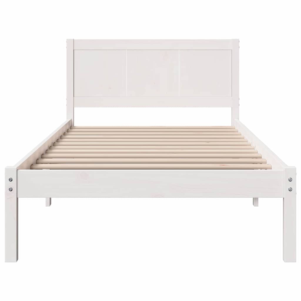 Cadre de lit Blanc 75 x 190 cm Bois de pin massif - XIOS